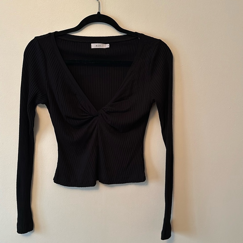 A.L.C. Low cut back ribbed long sleeve top size S.